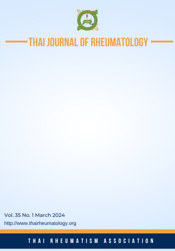 					View Vol. 35 No. 1 (2024): JOURNAL OF THAI RHEUMATOLOGY
				